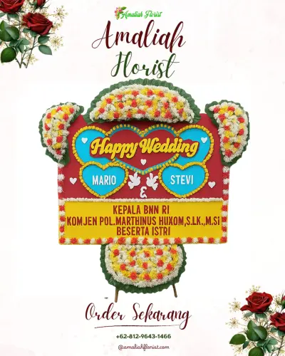 Karangan Papan Bunga Pernikahan di Bojongmangu